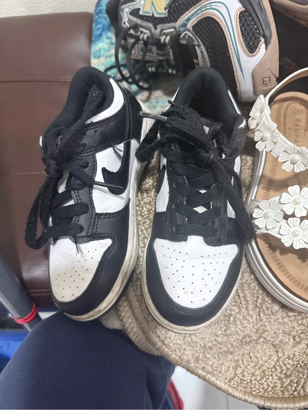 Nike Kids Black and White Low-Top Sneakers